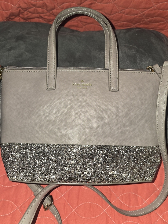 kate spade Handbags - kate spade Gray Satchel with Silver Glitter Trim